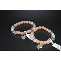 BRACELET PEACH MOONSTONE ET...