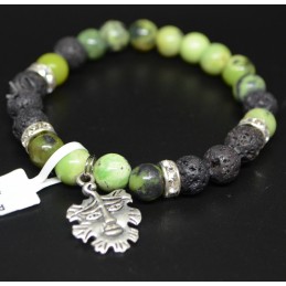 BRACELET CHRYSOPRASE ET LAVE